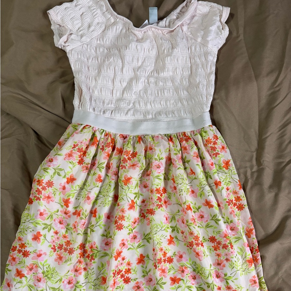 The Children's Place White and Orange Floral Dress